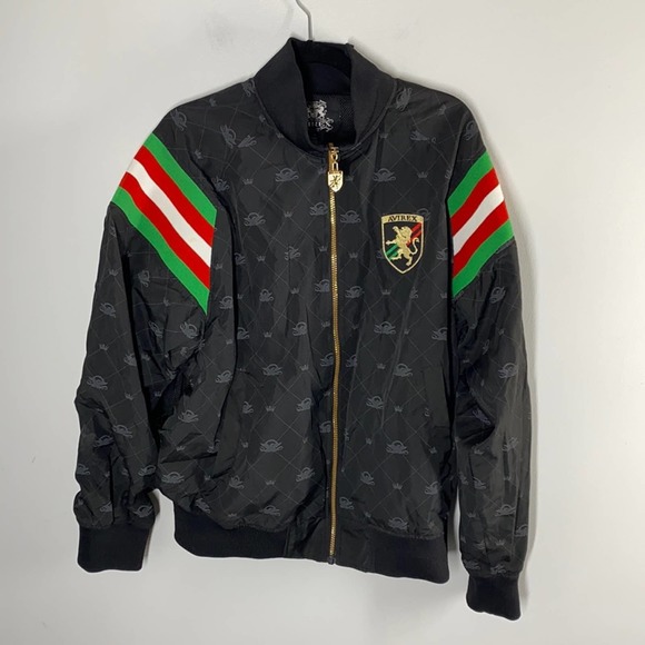 Avirex men’s black red green and white zip up jacket size M